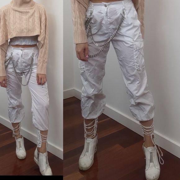 Rare white lace up Rick owens cut Y2K LF pants xs - Picture 2 of 4